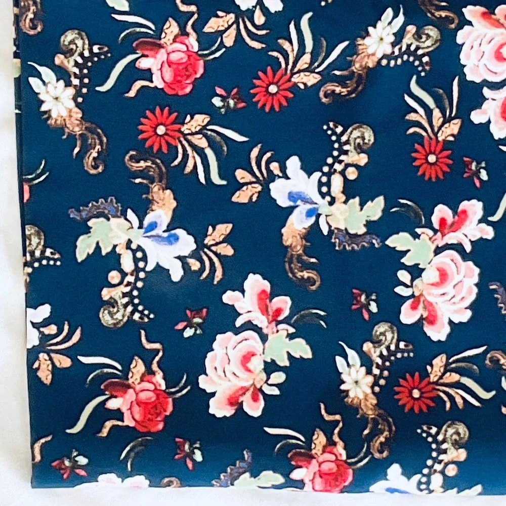 Philosophy women's floral pencil skirt 12 summer lightweight‎ stretch Navy boho